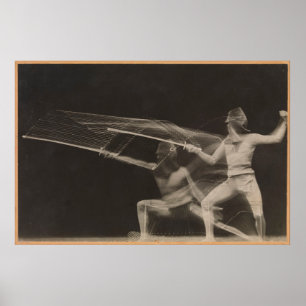 Vintage Kurzfotografie eines Fencer (1906) Poster