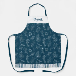 Vintage Küstenstrasse Blau Schürze