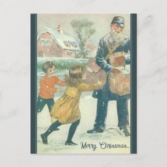 Vintage La Carte Postale Mailman Christmas (Devant)