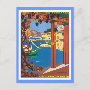 Vintage La Cote D'azur Postkarte