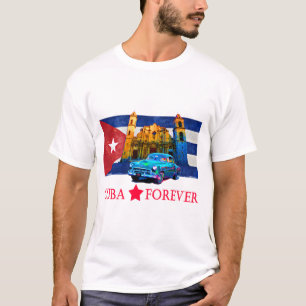 Vintage La Havane Cuba Flag Classic Car T-Shirt