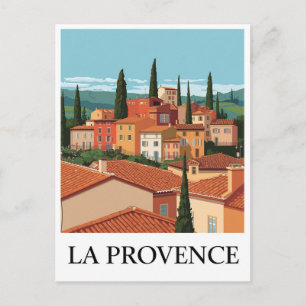 Vintage La Provence Reiseplakat Dorf Postkarte