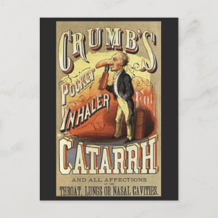 Vintage Label Art, Crumbs Pocket Asthma Inhalator Postkarte
