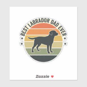 Vintage Labrador Dad Sonnenuntergang Hund Vektor S Aufkleber