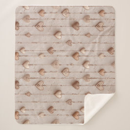 Vintage Lace Heart Strings Sherpadecke