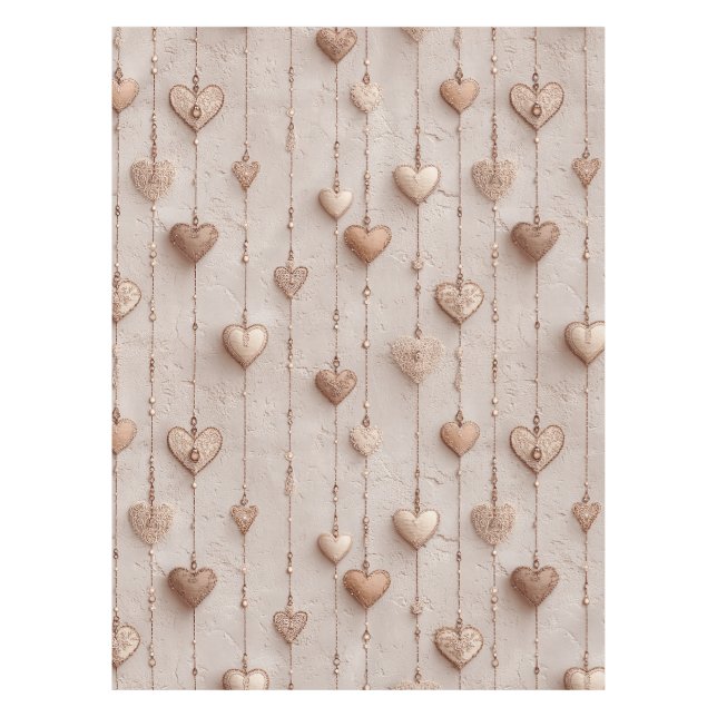 Vintage Lace Heart Strings Tischdecke (Vorderseite)