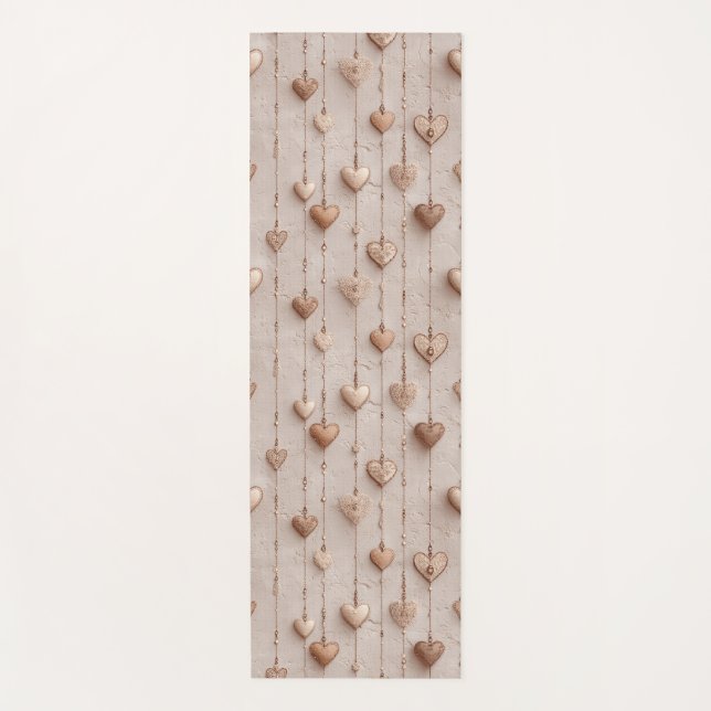 Vintage Lace Heart Strings Yogamatte (Vorderseite)