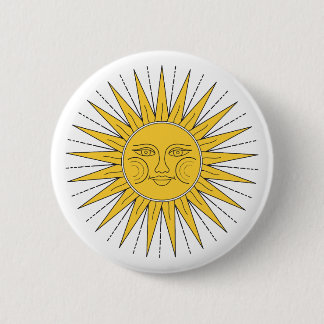 Vintage lächelnde Sonne Button