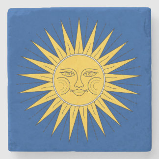 Vintage lächelnde Sonne Steinuntersetzer
