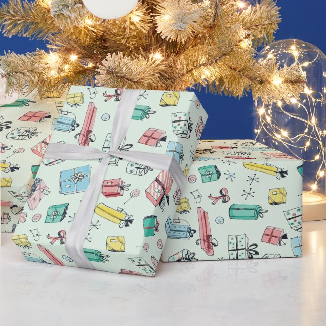 Vintage Ladengeschenke Mint Green Geschenkpapier (Feiertage)