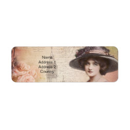 Vintage Lady-Adressetikett