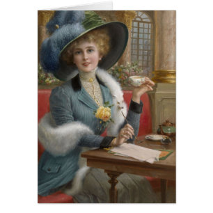 Vintage Lady at a Writing Desk,