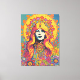 Vintage Lady Canvas der 70er Jahre Leinwanddruck