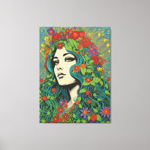 Vintage Lady der 1970er Jahre Leinwanddruck
