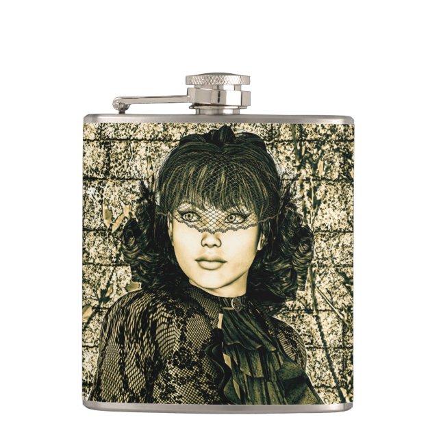 Vintage Lady Flachmann (Vorderseite)