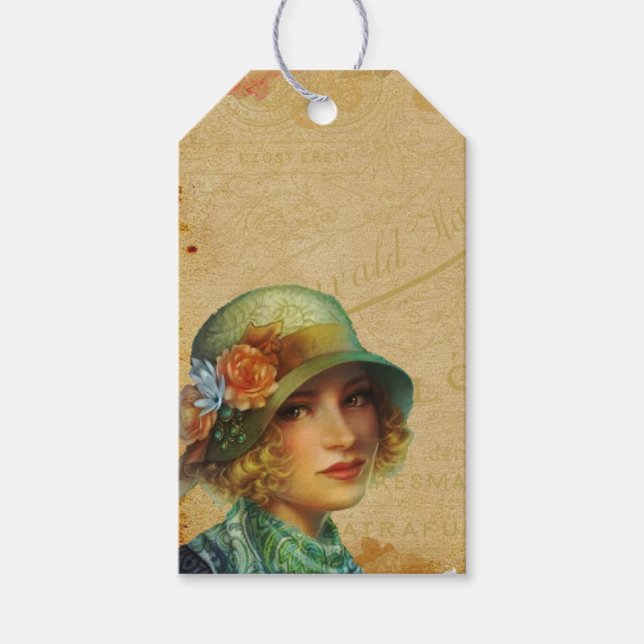 Vintage Lady Geschenkanhänger (Vorderseite)