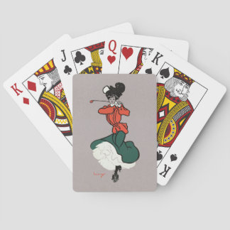 Vintage Lady Golfer Spielkarten
