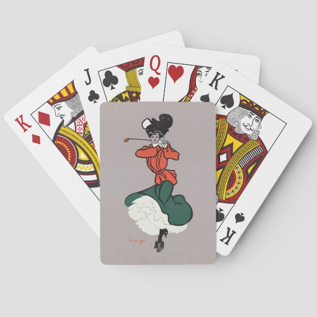 Vintage Lady Golfer Spielkarten (Rückseite)