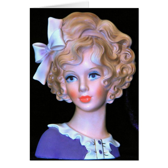 Vintage Lady Head Vase Flapper Girl 1920s Card (Vorne)