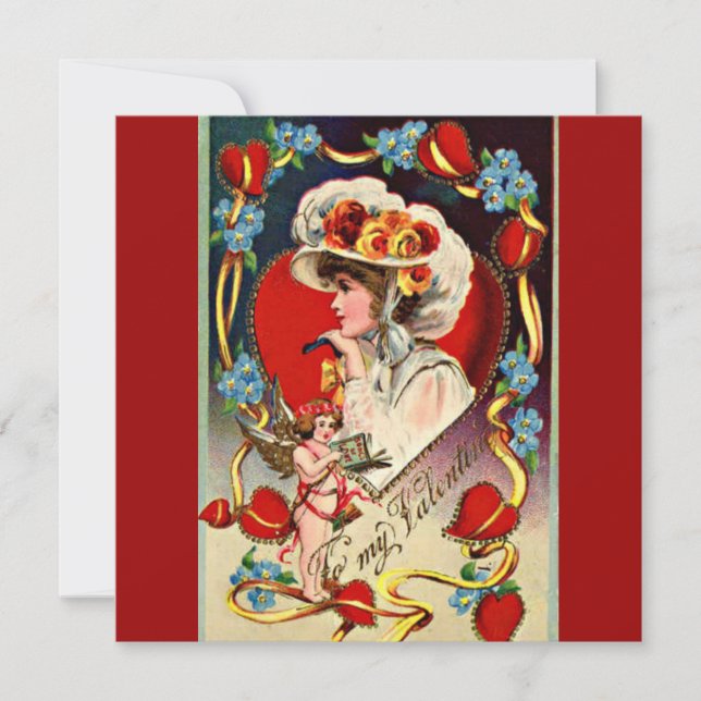 Vintage Lady My Valentine Invitation (Devant)