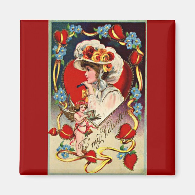 Vintage Lady My Valentine Magnet (Vorne)