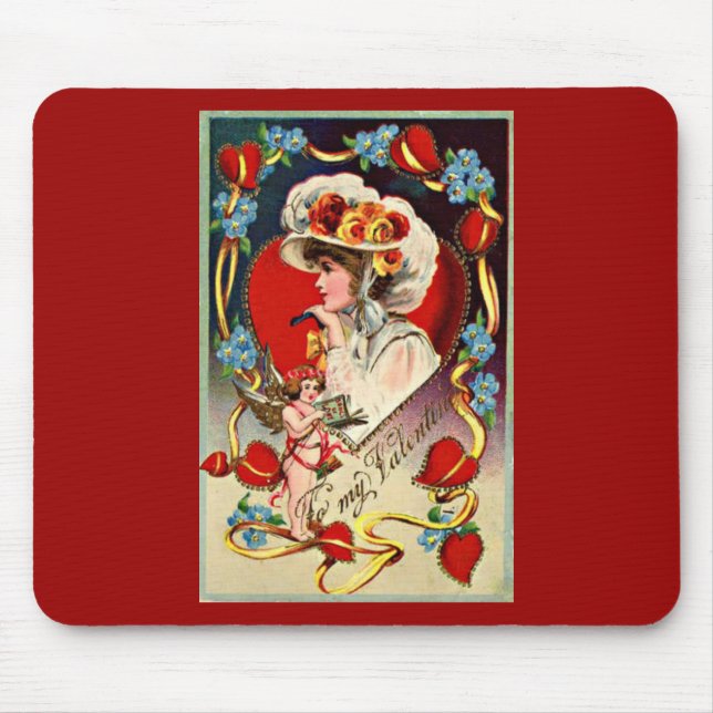 Vintage Lady My Valentine Mousepad (Vorne)