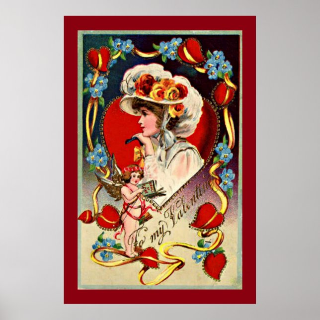 Vintage Lady My Valentine Value Poster Paper (Vorne)