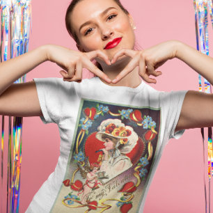 Vintage Lady My Valentine Women's Light T - Shirt