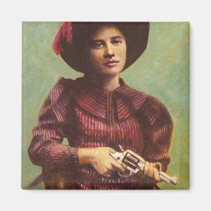 Vintage Lady Outlaw Magnet