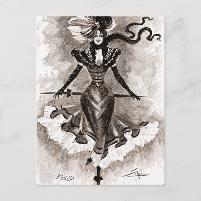 Vintage Lady Postkarte (Vorderseite)