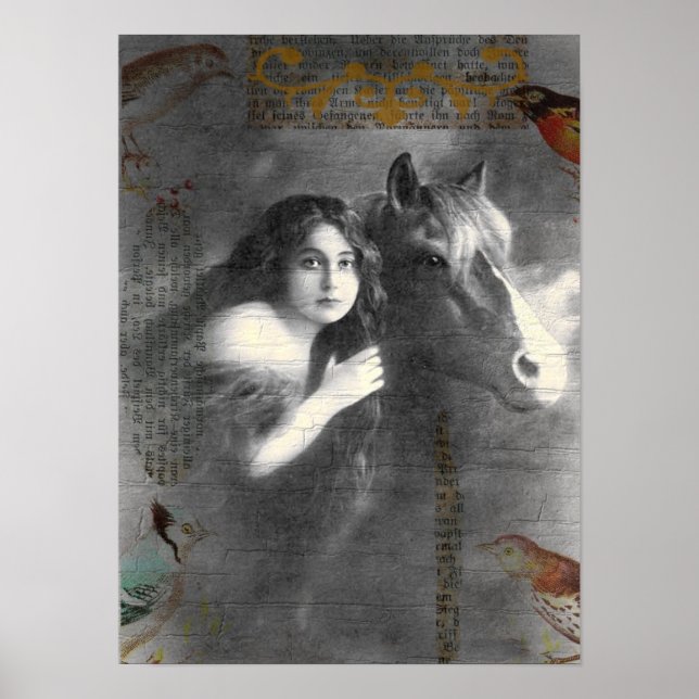 Vintage Lady- und Pferdekollektion Poster (Vorne)