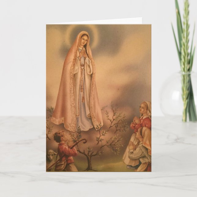 Vintage Lady von Fatima Children Karte (Vorderseite)