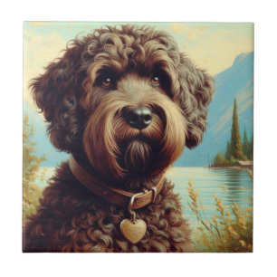 Vintage Lagotto Romagnolo Malerei Fliese