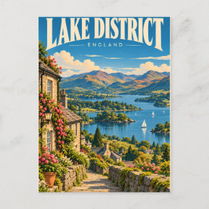 Vintage Lake District England Postkarte