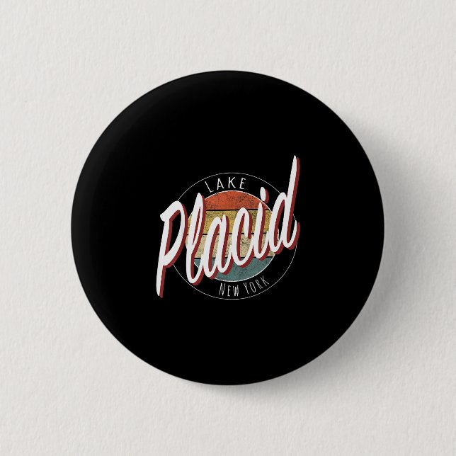 Vintage Lake Placid Adirondacks NY  Button (Vorderseite)