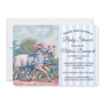 Vintage Lämmer in Blue Ribbons Babydusche