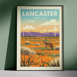 Vintage Lancaster Kalifornien Poster