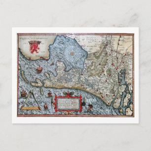 Vintage Landkarte der Niederlande Postkarte