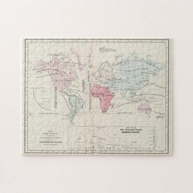 Vintage Landkarte der Welt (1865) (Horizontal)