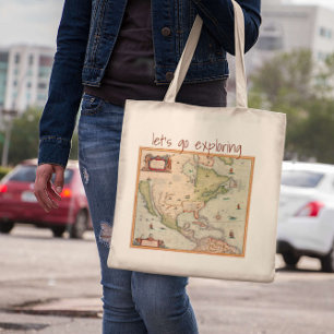 Vintage Landkarte Nordamerikas Erkundung Tragetasche
