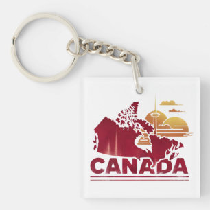 Vintage Landkarte von Kanada Schlüsselanhänger