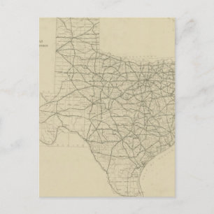 Vintage Landkarte von Texas (1919) Postkarte