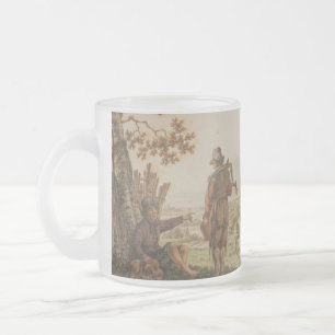 Vintage ländliche Landschaftskunst Mattglastasse