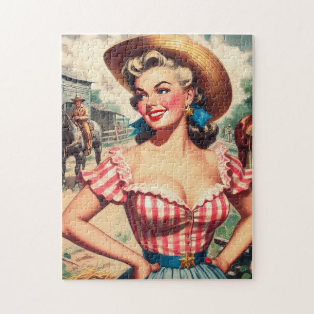 Vintage Landmädchen (Vertikal)