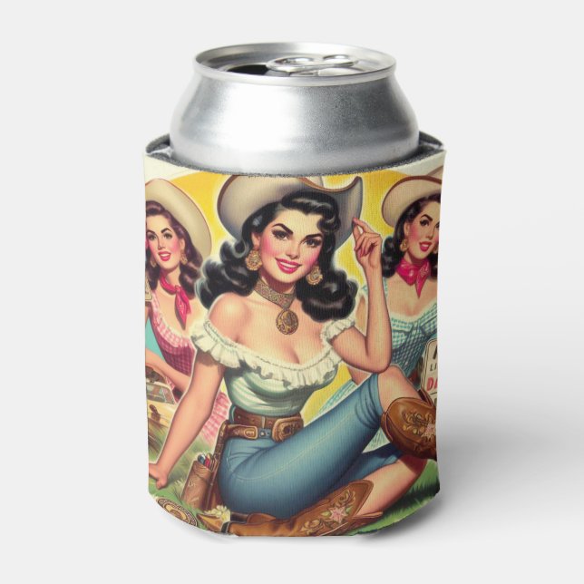Vintage Landmädchen Dosenkühler (Kanne Vorderseite)