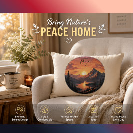 Vintage-Landschaft auf Sunset Mountain - Kissen |