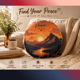 Vintage-Landschaft auf Sunset Mountain - Kissen |