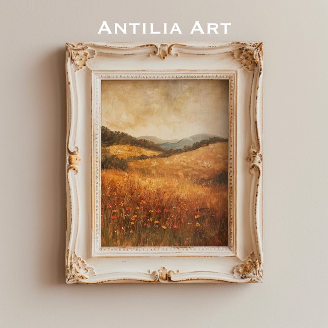 Vintage Landschaft der Wildblume Herbst Poster (Von Creator hochgeladen)