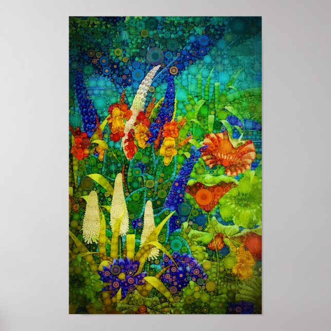 Vintage Landschaft des Tropenwaldes Poster (Vorne)