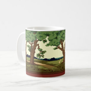 Vintage-Landschaft im Stil des Arts and Crafts Mov Kaffeetasse